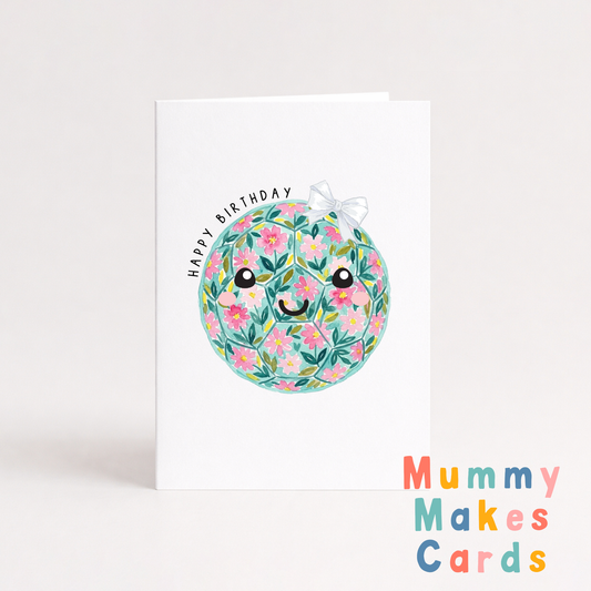 Happy Birthday - Floral Football (Design 1)
