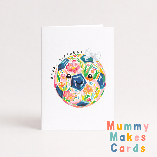 Happy Birthday - Floral Football (Design 2)